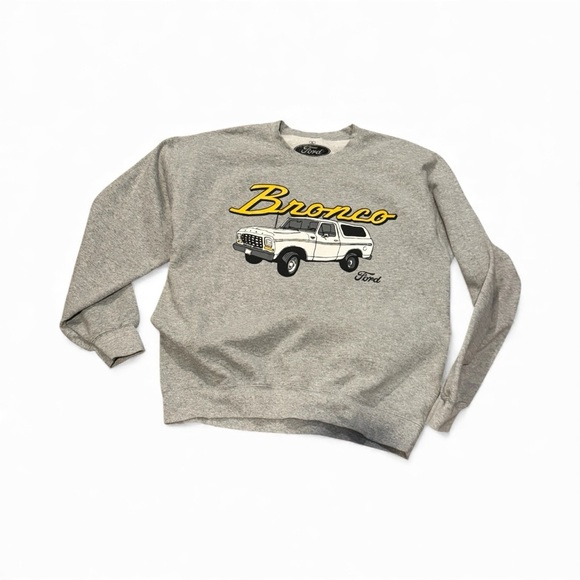 Ford Official Bronco Gray and Yellow Crewneck Sweatshirt large Vintage - Picture 2 of 8